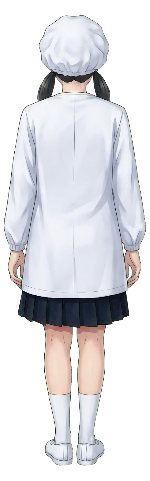 給食当番　女子中学生　背面　後ろ姿　ビジュアル　イメージ